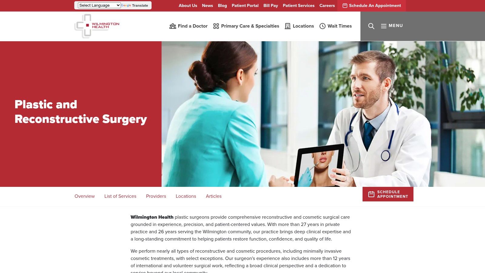 Wilmington Health, Plastic & Reconstructive Surgery (Tor M. Ljung, MD)